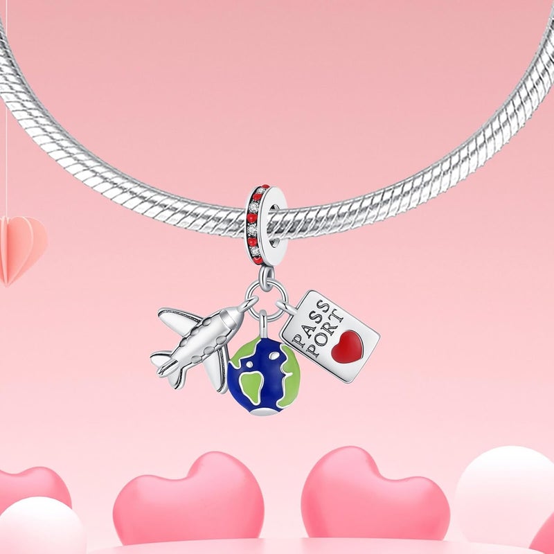 DATOUQI Queen Happy Birthday Hot Air Balloon Family Puppy Charm 925 Sterling Silver Charms for Bracelets and Necklaces Mother's Day Charms for Women - Image 2